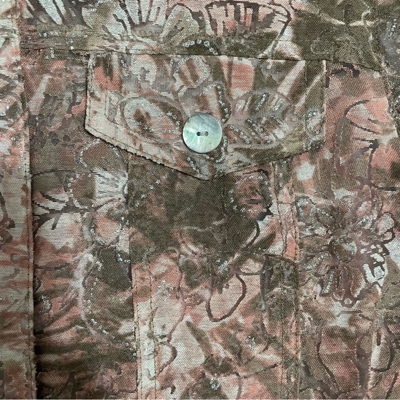 **4/$12** Ruby Rd. Sheer Lightweight Shirt Jacket Size 8 Sparkle - Picture 4 of 9